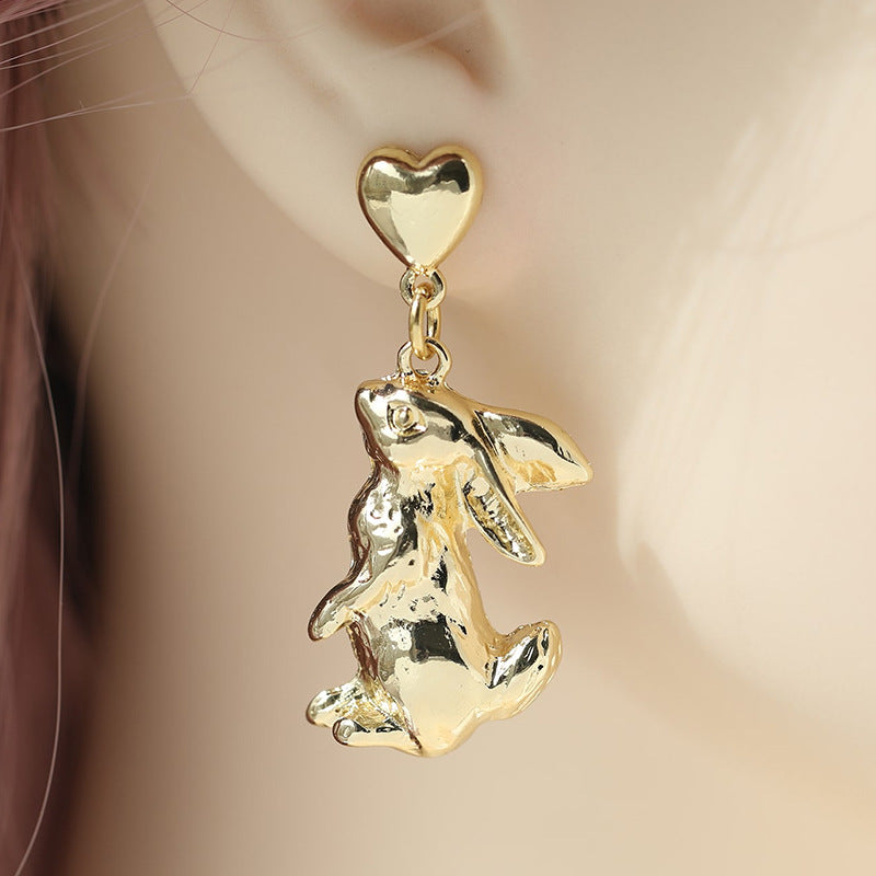 Wholesale Easter Love Bunny Earrings Animal Heart Shape Earrings ACC-ES-Yuchen002