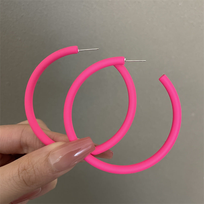 Wholesale Candy Color Geometric Square Circle C Shape Earrings