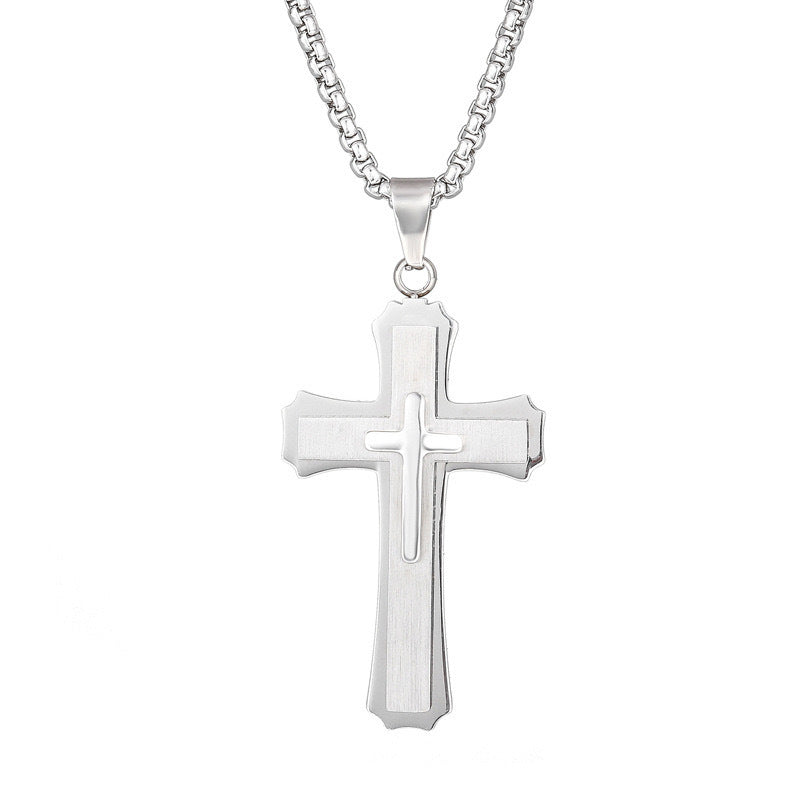 Wholesale Cross Stainless Steel Pendant Men's Necklace