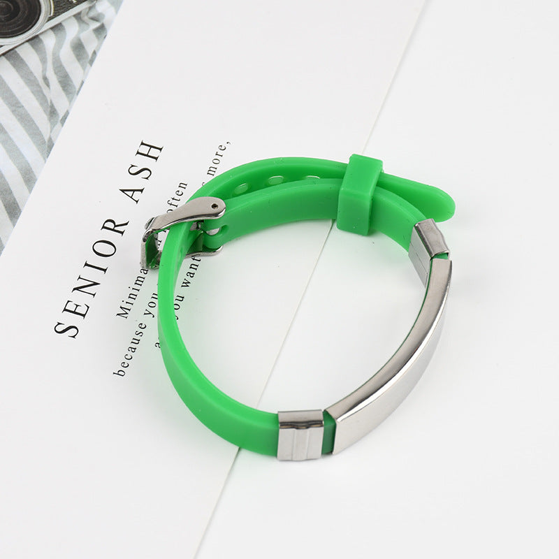 Wholesale Stainless Steel Silicone Bracelet
