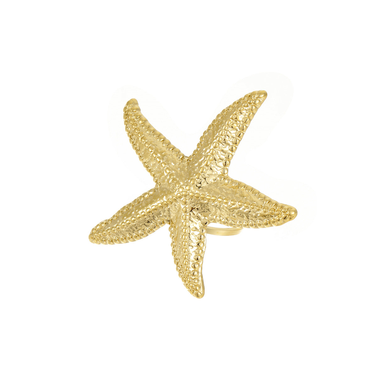 Wholesale Stainless steel Starfish Ring Open Metal Ring  Stainless Steel Golden Rings