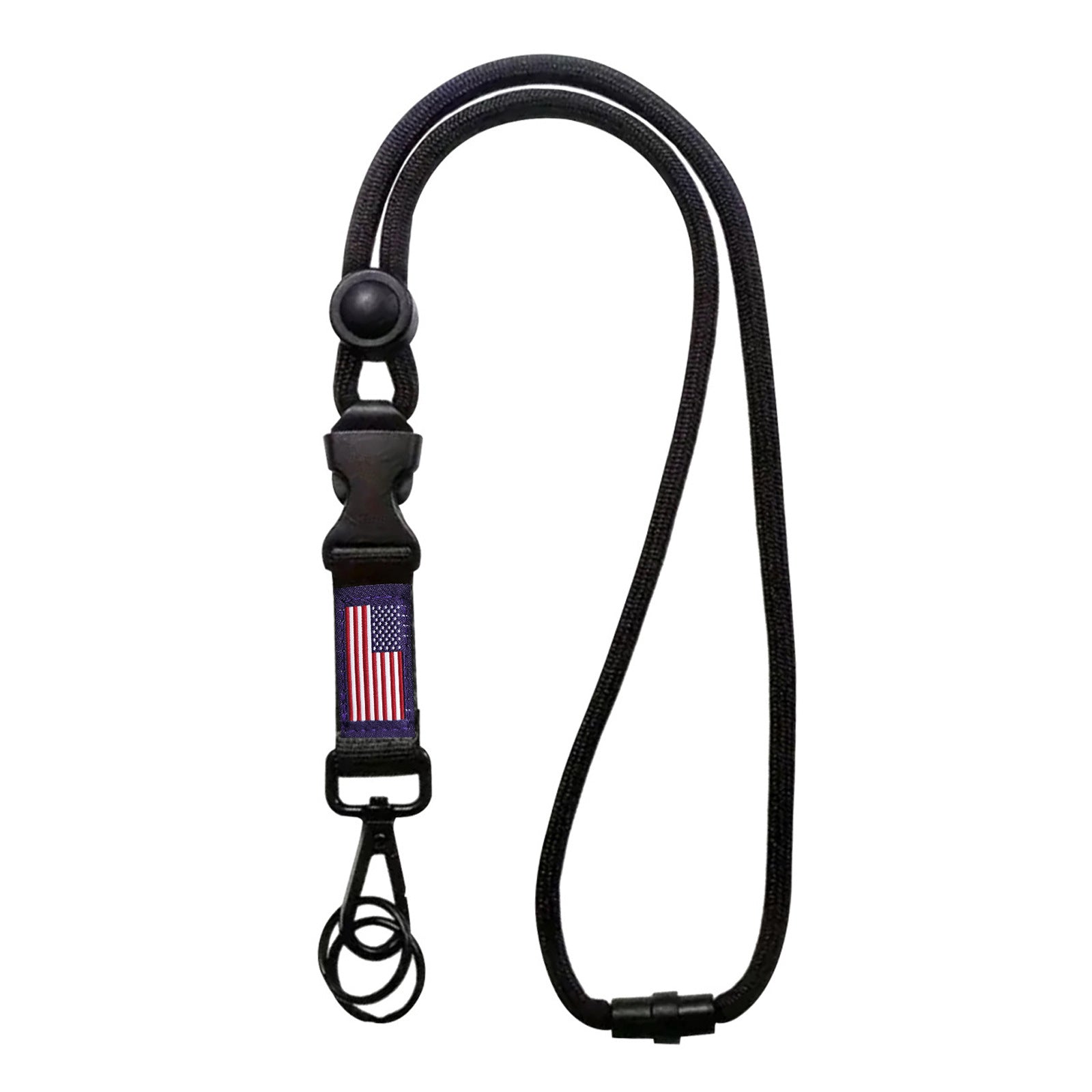 Wholesale American Flag Banner Mountaineering Outdoor Lanyard Keychain ACC-KC-QiDing017