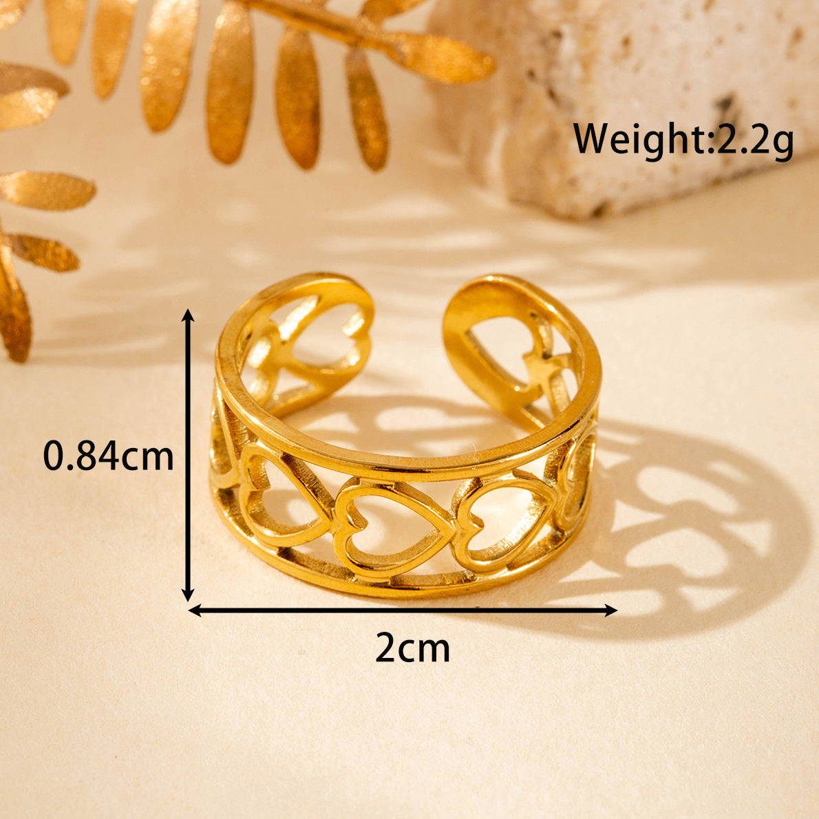 Wholesale  light luxury   titanium steel butterfly flower  opening adjustable ring