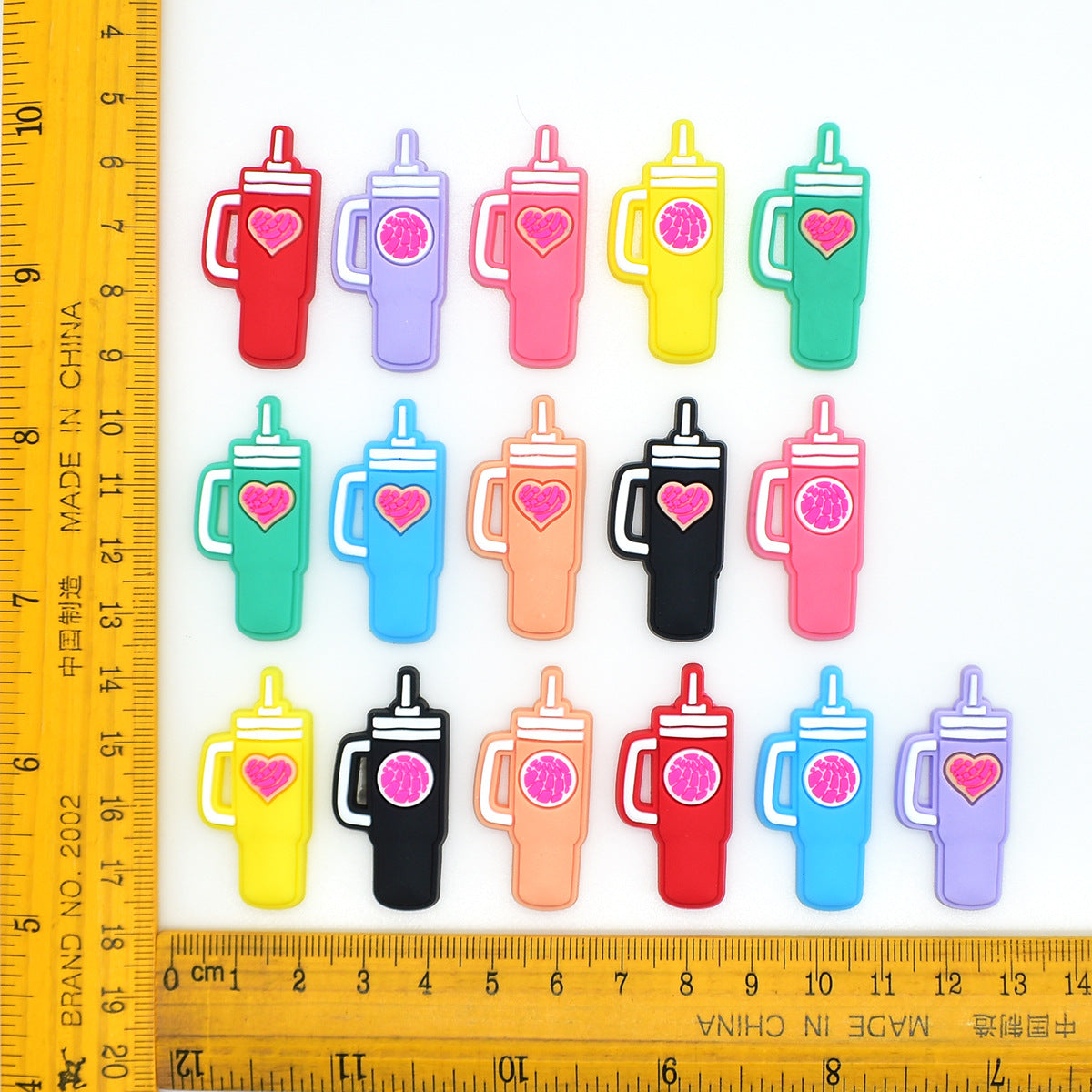 Wholesale  Random 100pcs Love-themed Water Bottle PVC Soft Rubber Shoe Buckle Decoration