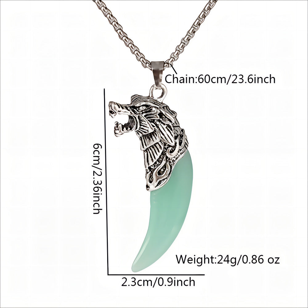 Wholesale Retro Luminous Wolf Tooth Men' s Pendant