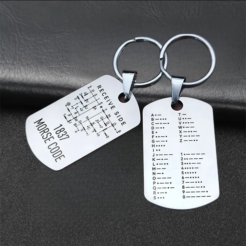 Wholesale Stainless Steel Morse Code Keychain Creative Pendant For Gift Boutique Resale Accessory