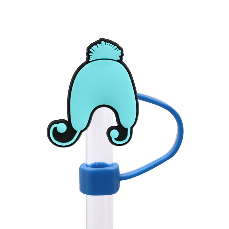 Wholesale Random 100pcs Winter Series 8/10mm PVC Soft Straw Tube Cap