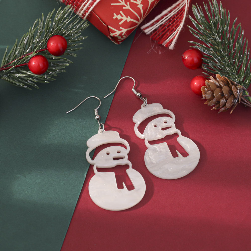 Wholesale Christmas-themed glittery acrylic earrings