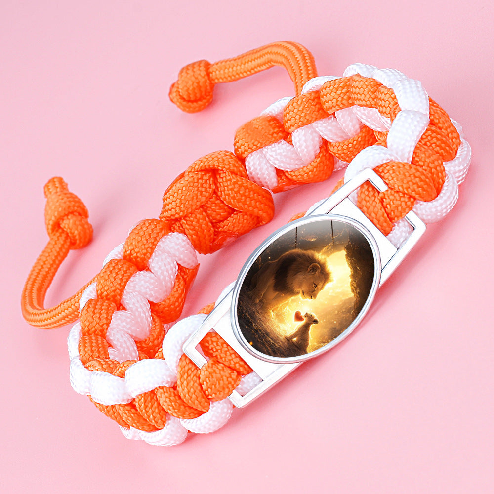 Wholesale Braided animal lion adjustable bracelet
