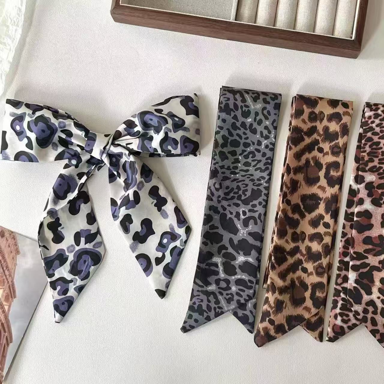 Wholesale Leopard print  Silk f 90* 6cm Large Square Scarf