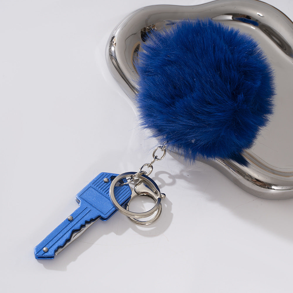 Wholesale Fur Ball Pom Pom Folding Keychain Keychains Accessories ACC-KC-ZhiYa036