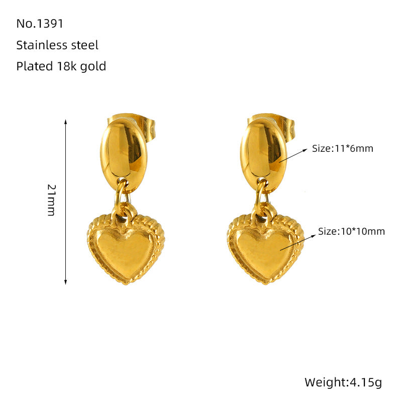Wholesale  love earrings 18K gold stainless steel  earrings