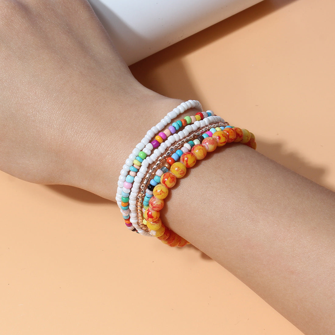 Wholesale  Bohemian Style Beads Acrylic Multi-layer Bracelet