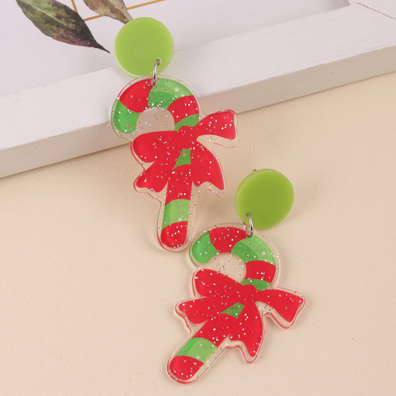 Wholesale Christmas Cartoon Acrylic Christmas Tree Deer Snowflake  Earrings