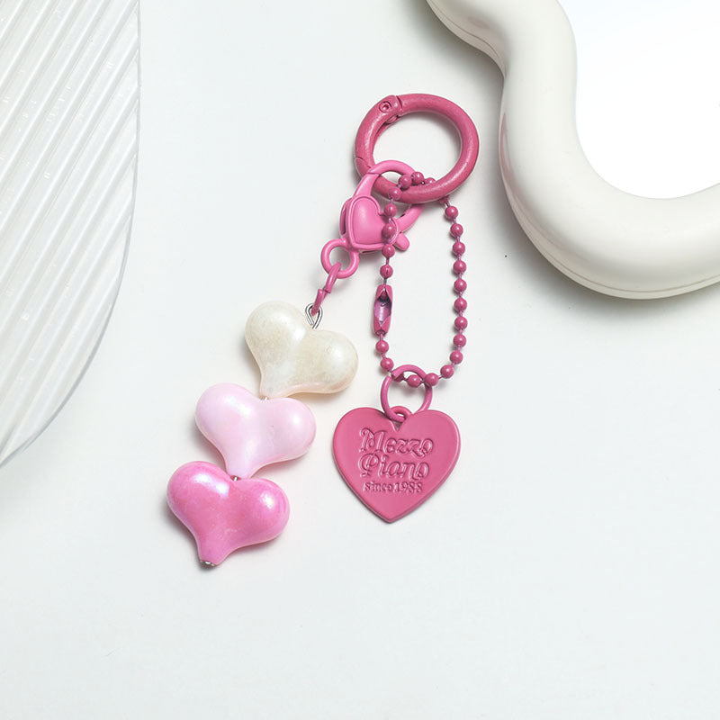 Wholesale Lake Blue Heart Charm Set - Resin Alloy DIY Jewelry Accessory for Bag Decoration
