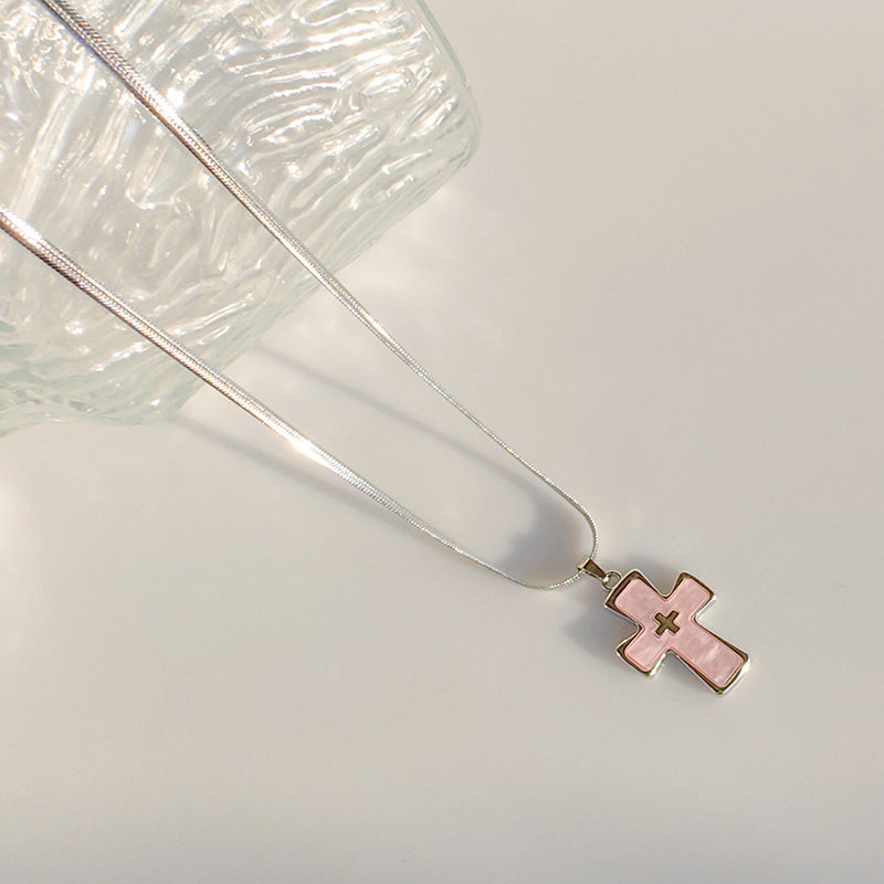 Wholesale  Titanium Steel knife chain double cross pendant necklace