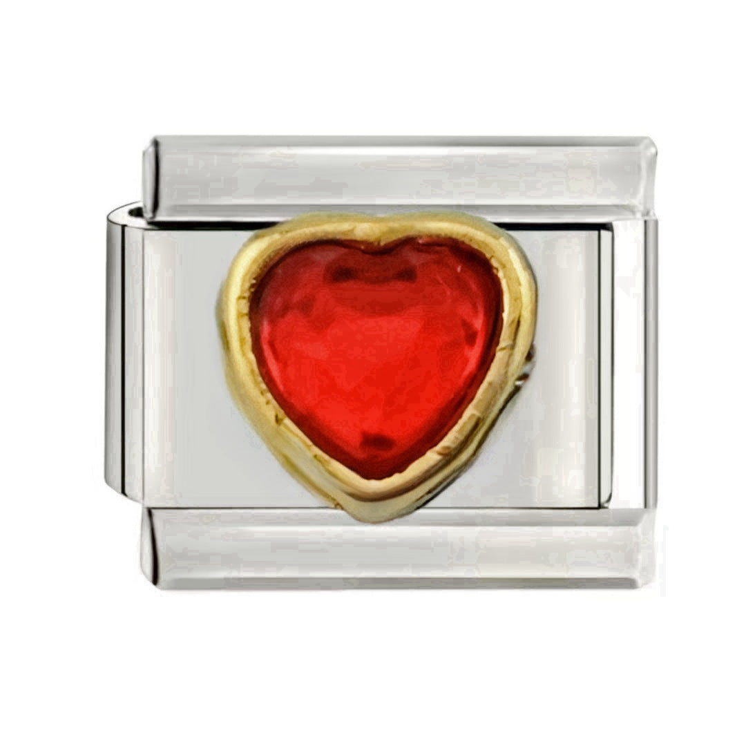 Wholesale Italian Charm Bracelet 9mm DIY  Heart-Shaped Gemstone Series Creative Stainless Steel Composable Bracelet