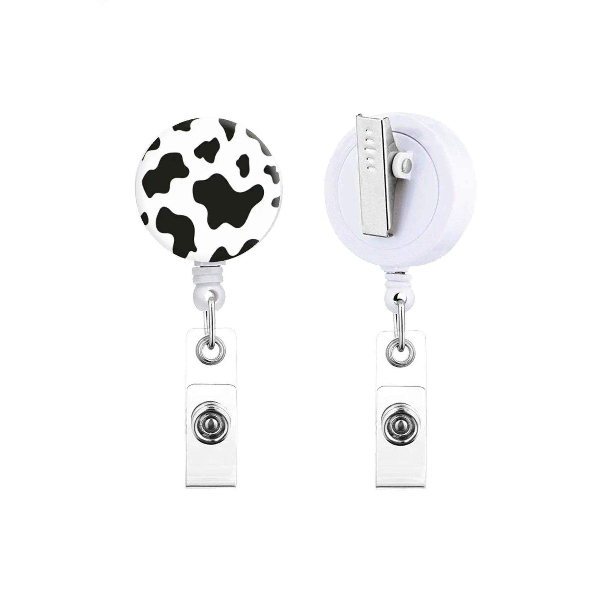 Wholesale Badge Reels ABS Nurse Doctor Leopard Cow Print Retractable Keychain