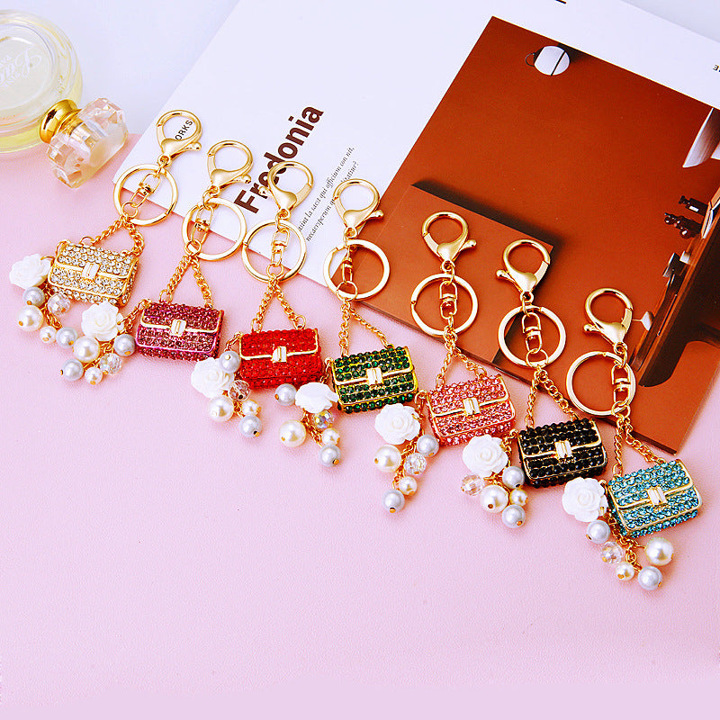 Wholesale Pearl Shoulder Bag Metal Keychain ACC-KC-RuiYuan004