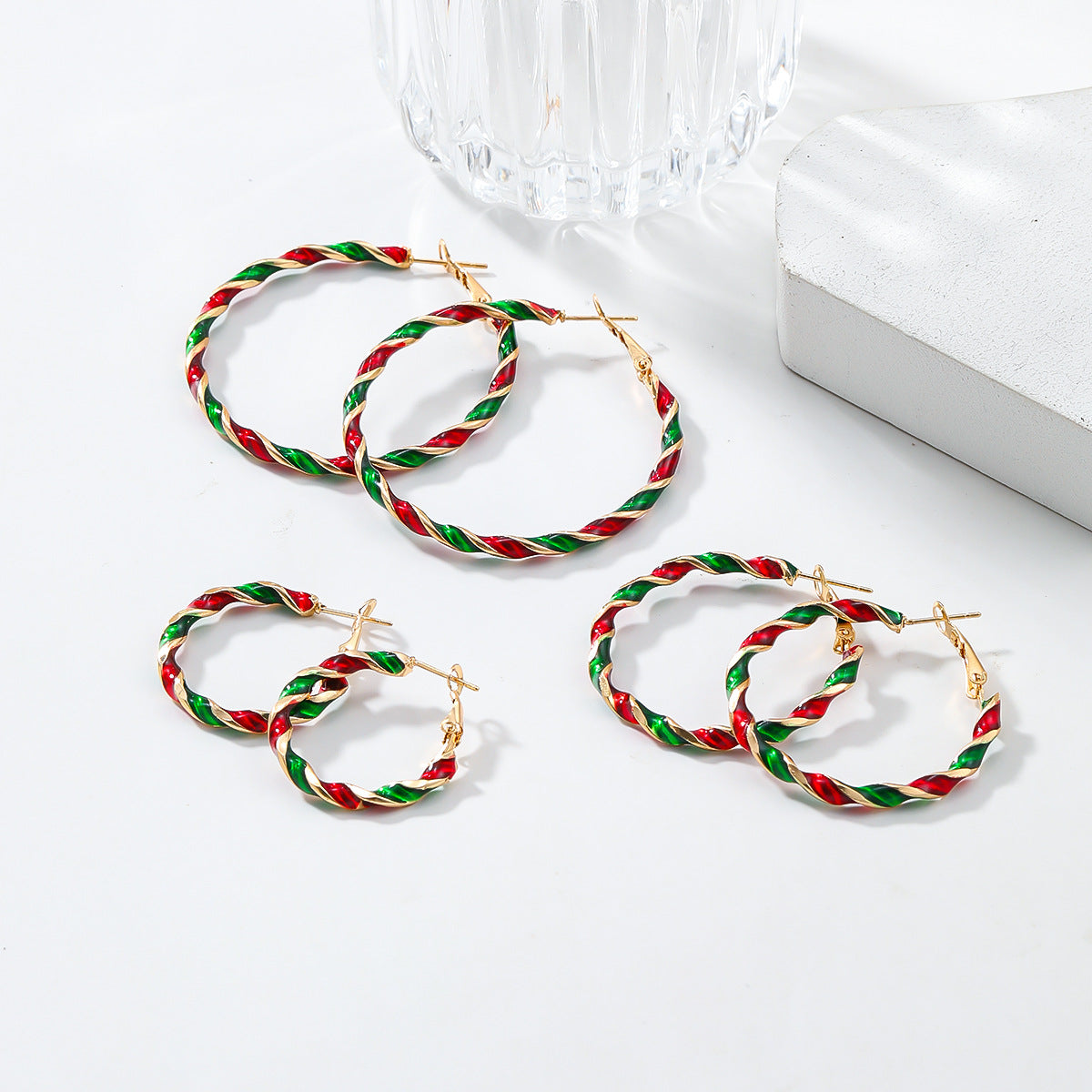 Wholesale Christmas Hoop Acrylic Earrings