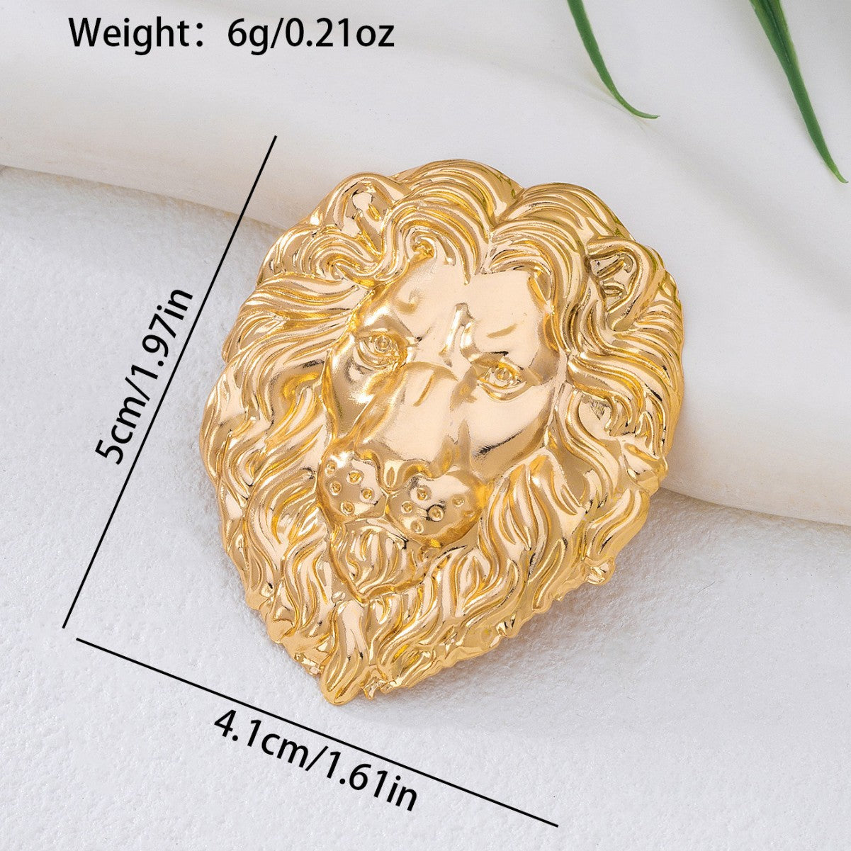 Wholesale Modern Lion Head Brooch Gold Alloy Jewelry Accessory For Men S Party Wear Boutique Gift