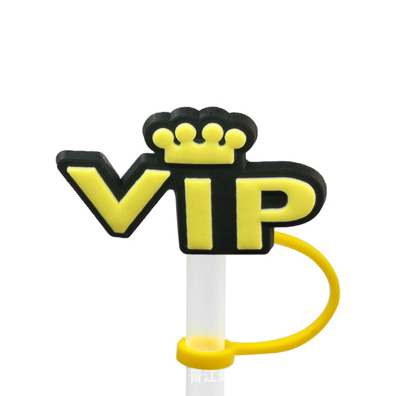 Wholesale 10PCS 7-8mm BOO Creative Silicone Straw Tube Cap Straw Decoration