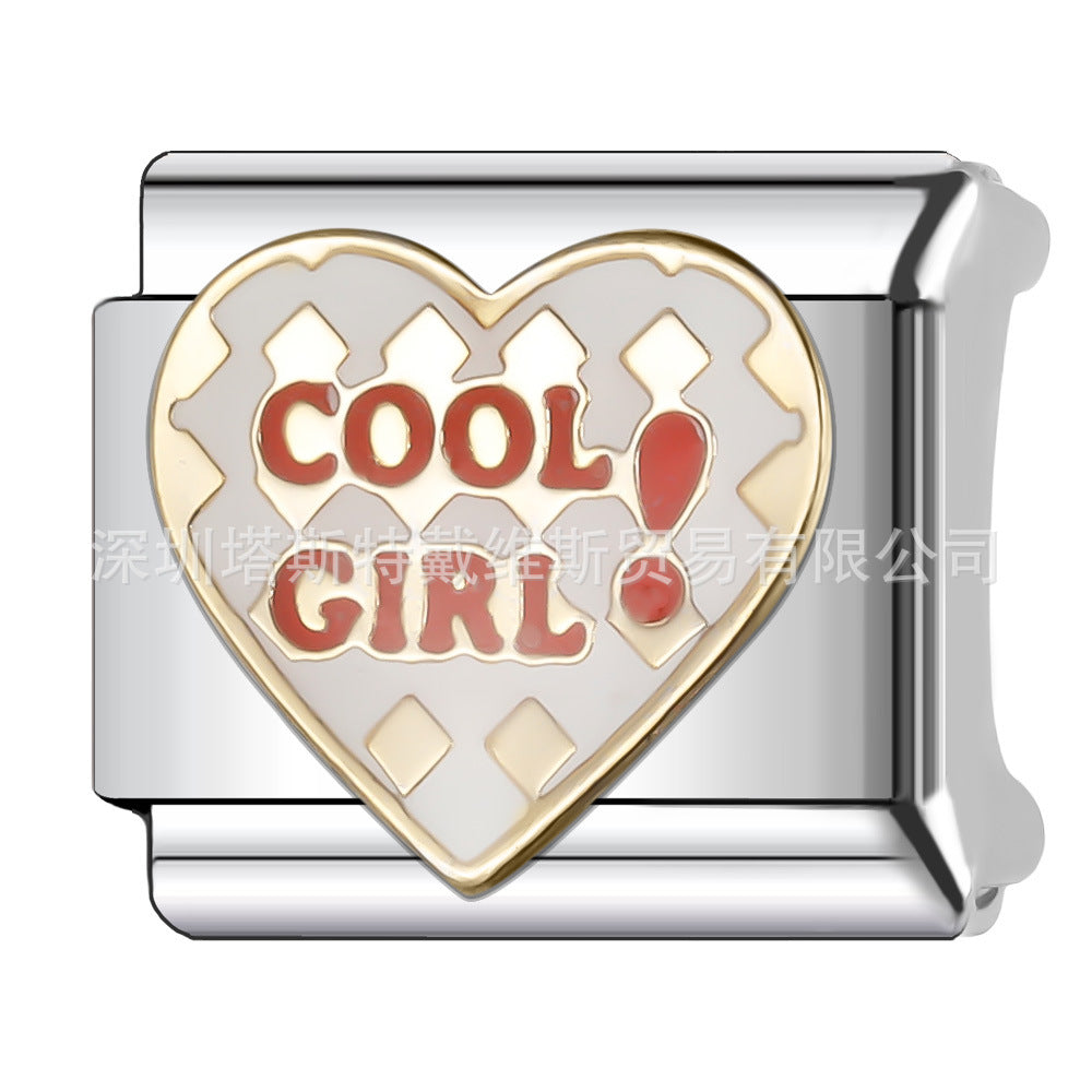 Wholesale Italian Charm Bracelet 9mm DIY Splicing Cute Creative Stainless Steel Composable Bracelet