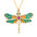 Wholesale copper micro-inlaid color zircon pendant Dragonfly luxury design necklace