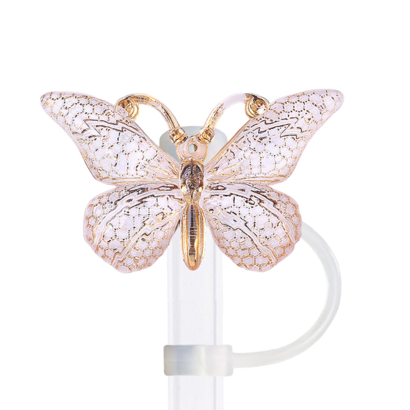 Wholesale 10pcs  Hot stamping gradient butterfly series Straw Cover Straw Tube Cap