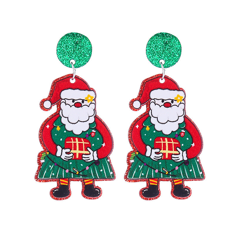 Wholesale Christmas Acrylic Cute Elk Snowman Series Earrings ACC-ES-CT031
