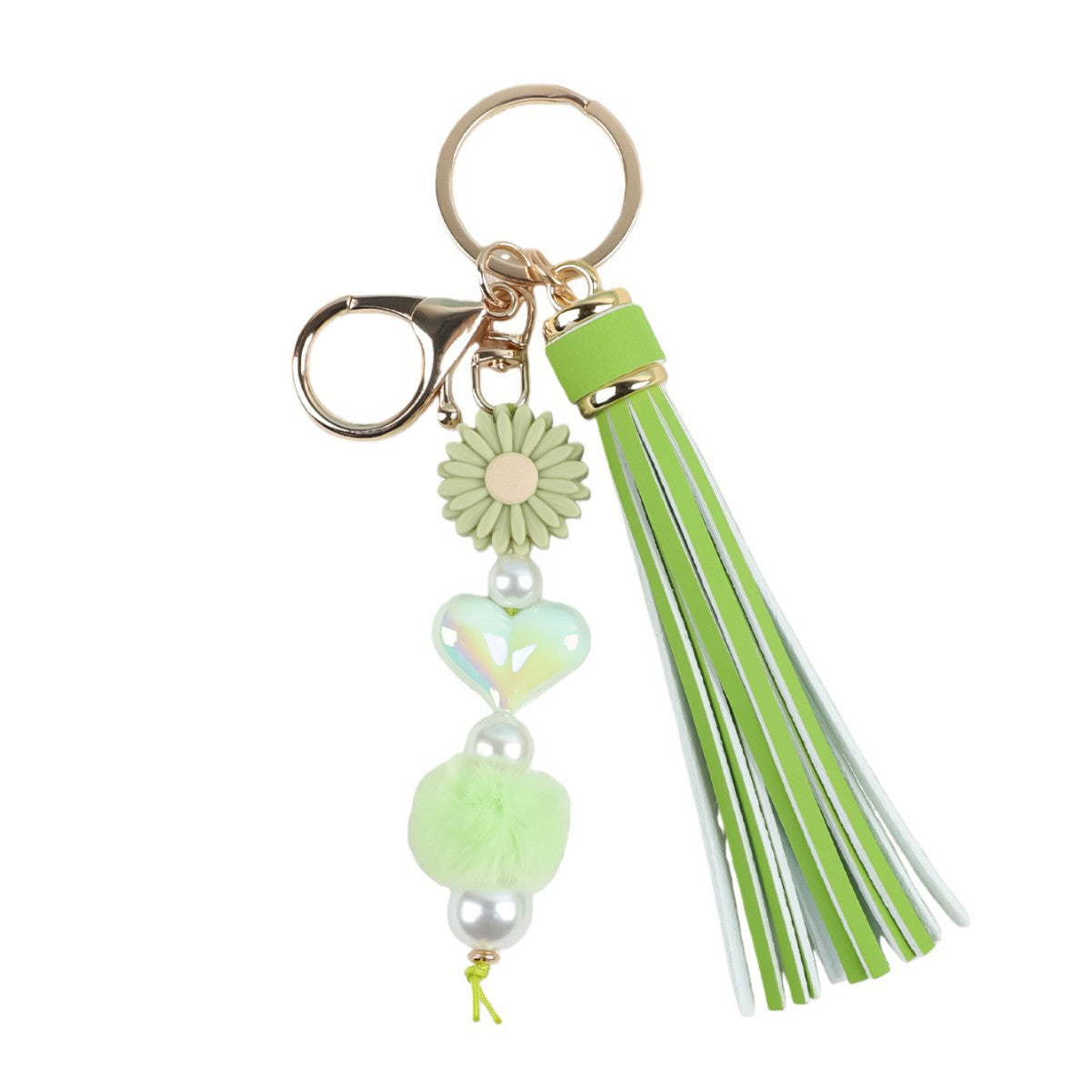 Wholesale White Tassel Keychain Bag Charm Acrylic Handmade Fashion Accessory For Graduation Gift