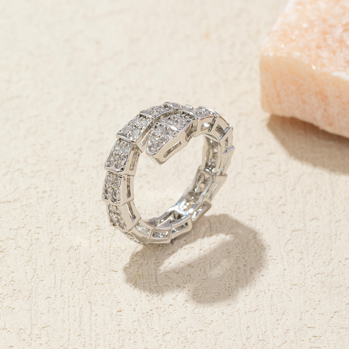 Wholesale snake bone light luxury adjustable open ring