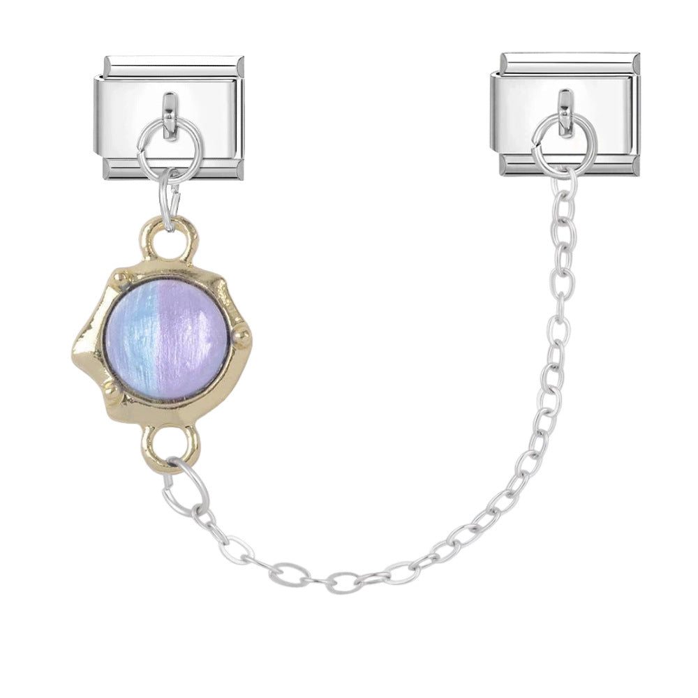 Wholesale Titanium Steel Modular Bracelet Watch Strap DIY Moonstone Pendant Trendy Jewelry Accessory for Everyday Wear