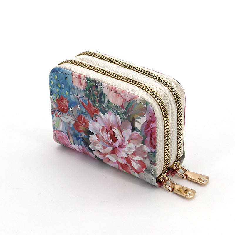Wholesale Flower Card Holder Multi-card Slot Multi-function Zipper Wallet ACC-WT-BiLH010