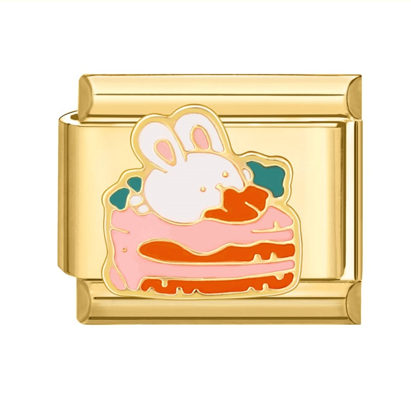 Wholesale Italian charm bracelet 9 facial mask DIY splicing removable stainless steel com posable bracelet