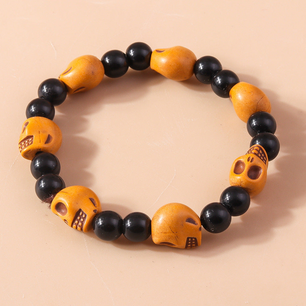 Wholesale Halloween Beaded Bracelet Set Skull Pumpkin Bracelets ACC-BT-YueSen005