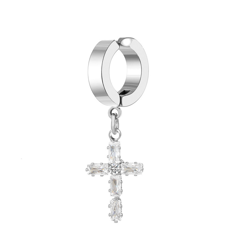 Wholesale Dark Diamond Cross Earrings