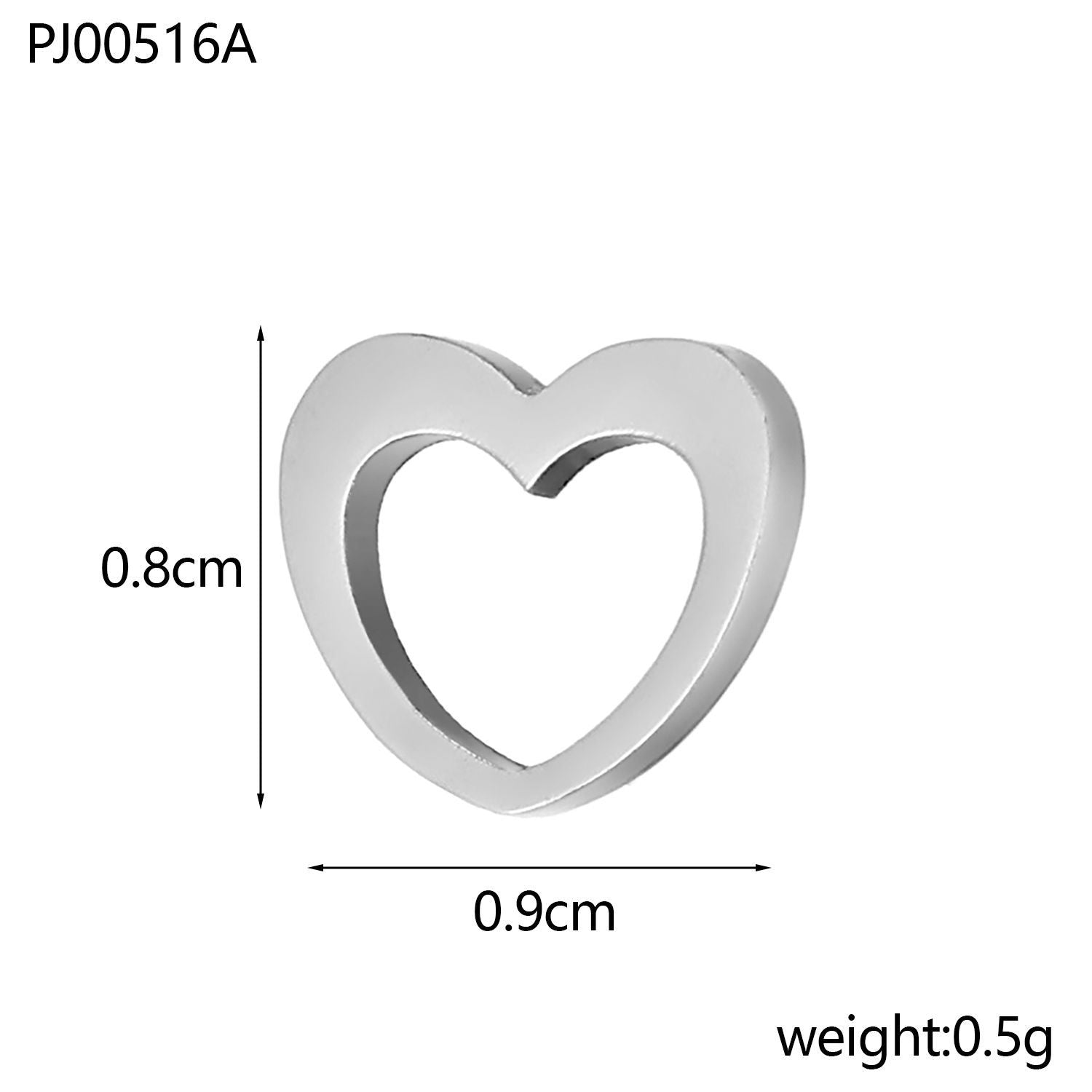 Wholesale Glossy heart five-pointed star stainless steel DIY pendant