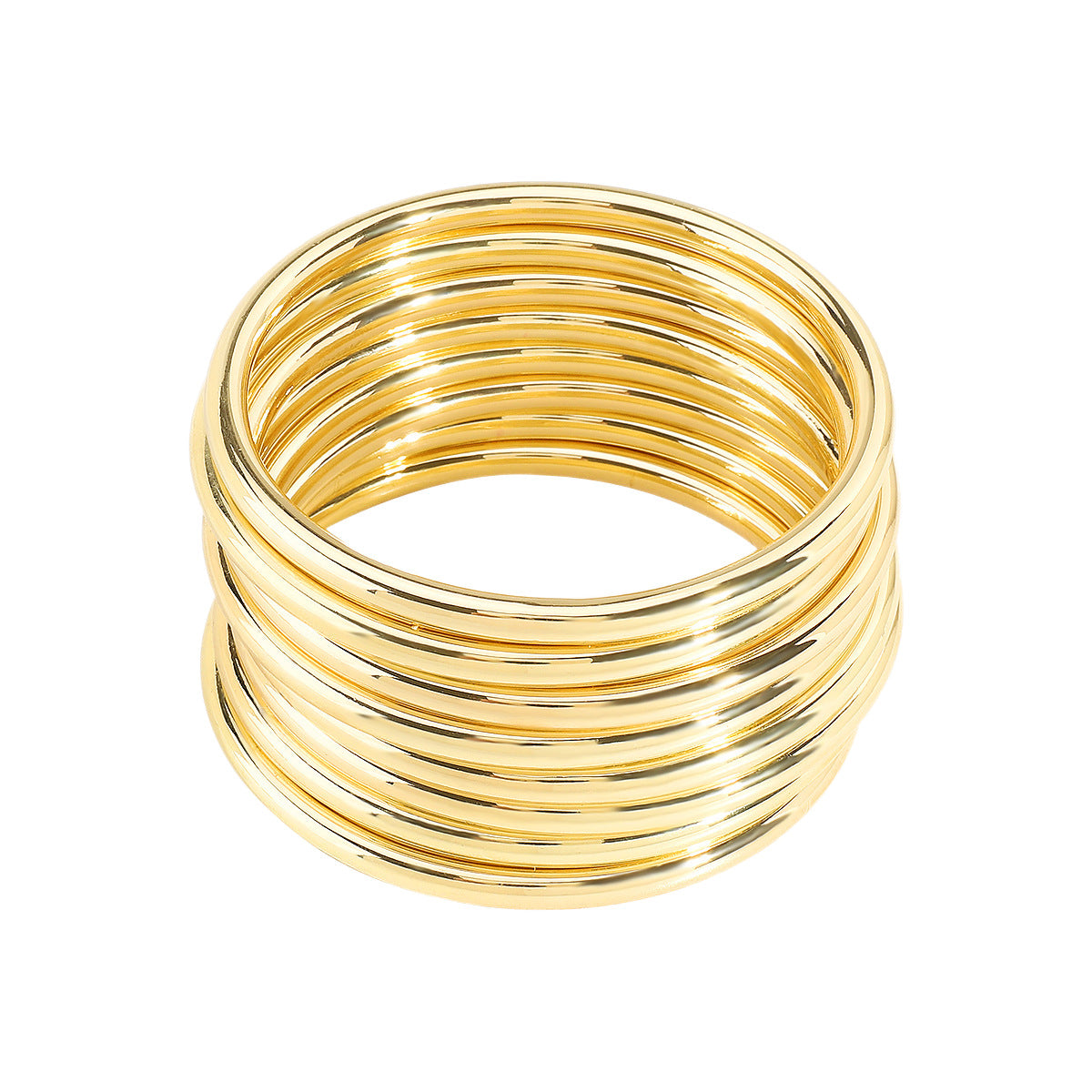 Wholesale classic plain ring bracelet multi-ring stacking round smooth bracelet