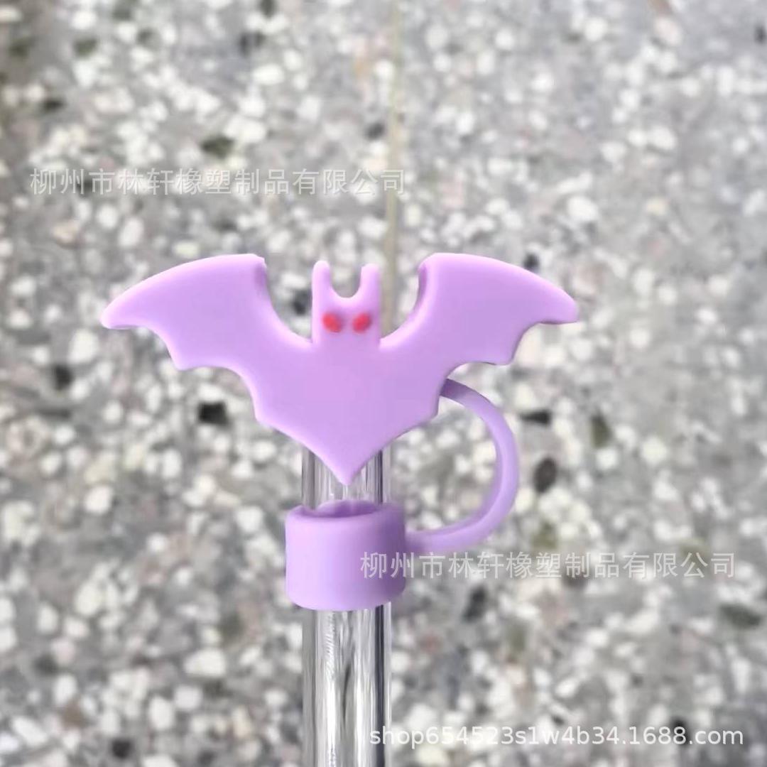 Wholesale  10mm Halloween Creative Cartoon Sports PVC Soft Straw Tube Cap