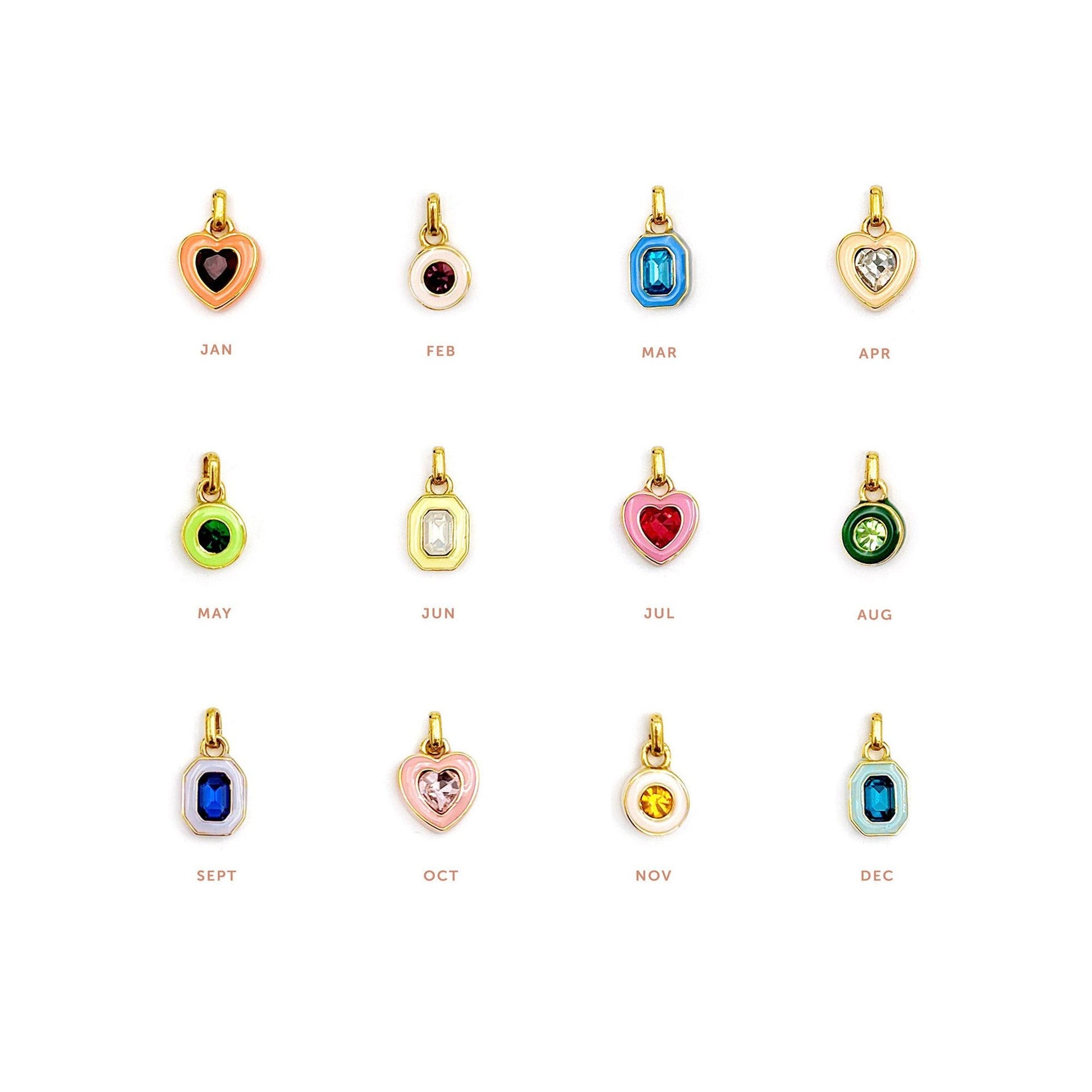 Wholesale Electroplated 18K Gold Colored December Crystal DIY Pendant Necklaces