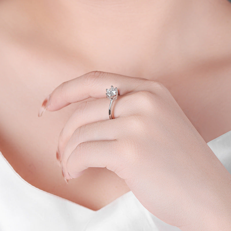 Wholesale S925 sterling silver moissanite Diamond Adjustable  Ring