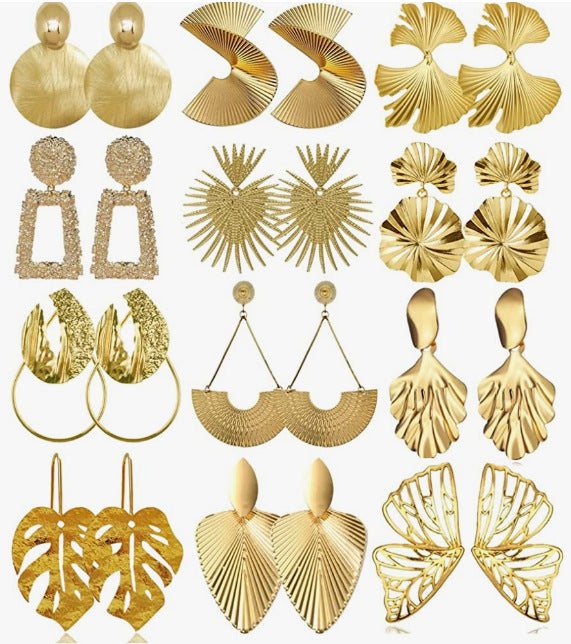Wholesale  Round Pieces Exaggerated Earrings