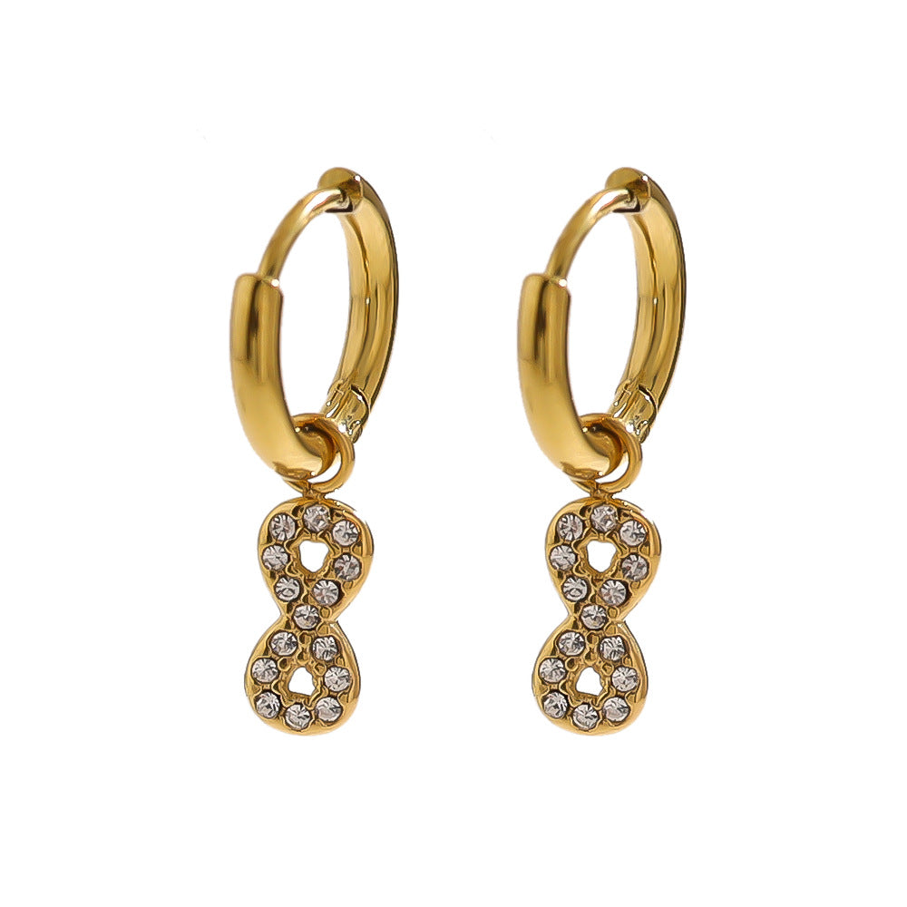 Wholesale Heart Diamond Series Retro Earrings