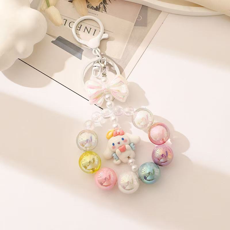 Wholesale Cartoon  Colorful  Beaded Acrylic Non-Peeling Keychain 
ACCVIP