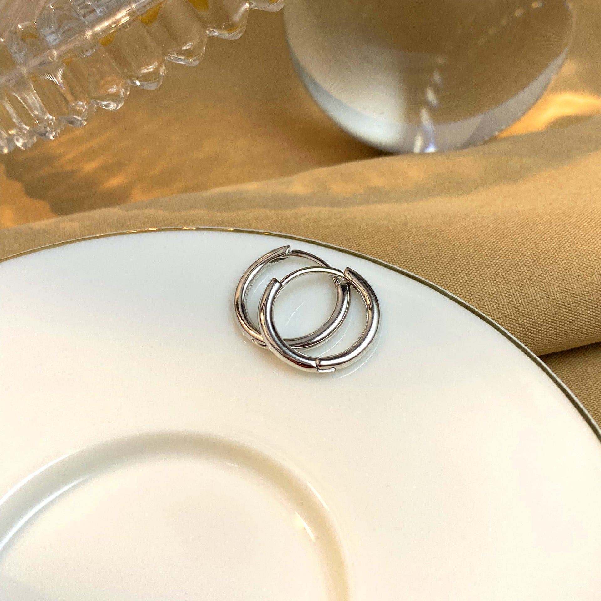 Wholesale Metal style minimalist s925 sterling silver earrings