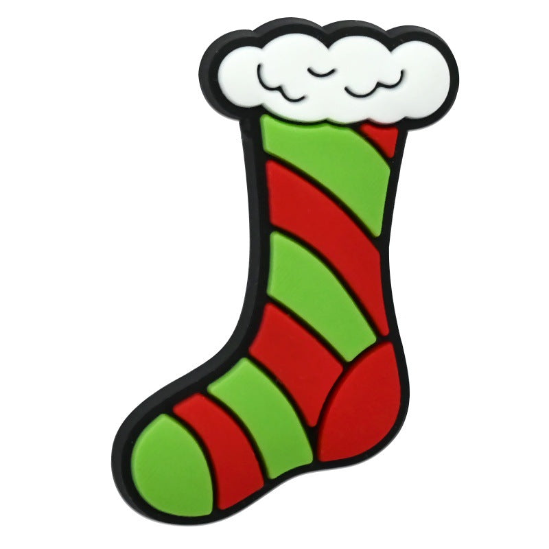 Wholesale Random 100pcs Christmas series  PVC Soft Rubber Shoe Buckle Decoration