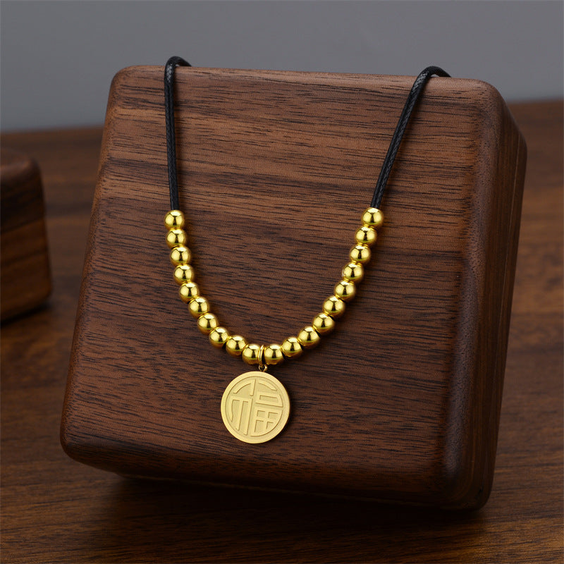 Wholesale Light Luxury Titanium Steel Necklace ACC-NE-Quanx006