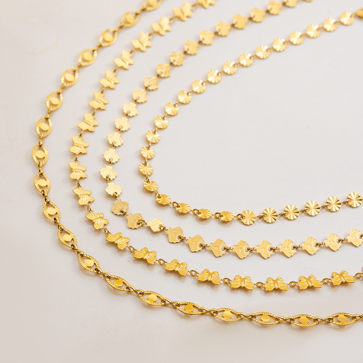 Wholesale  18K Gold Stainless Steel Sunflower Flower Handmade Chain Necklaces