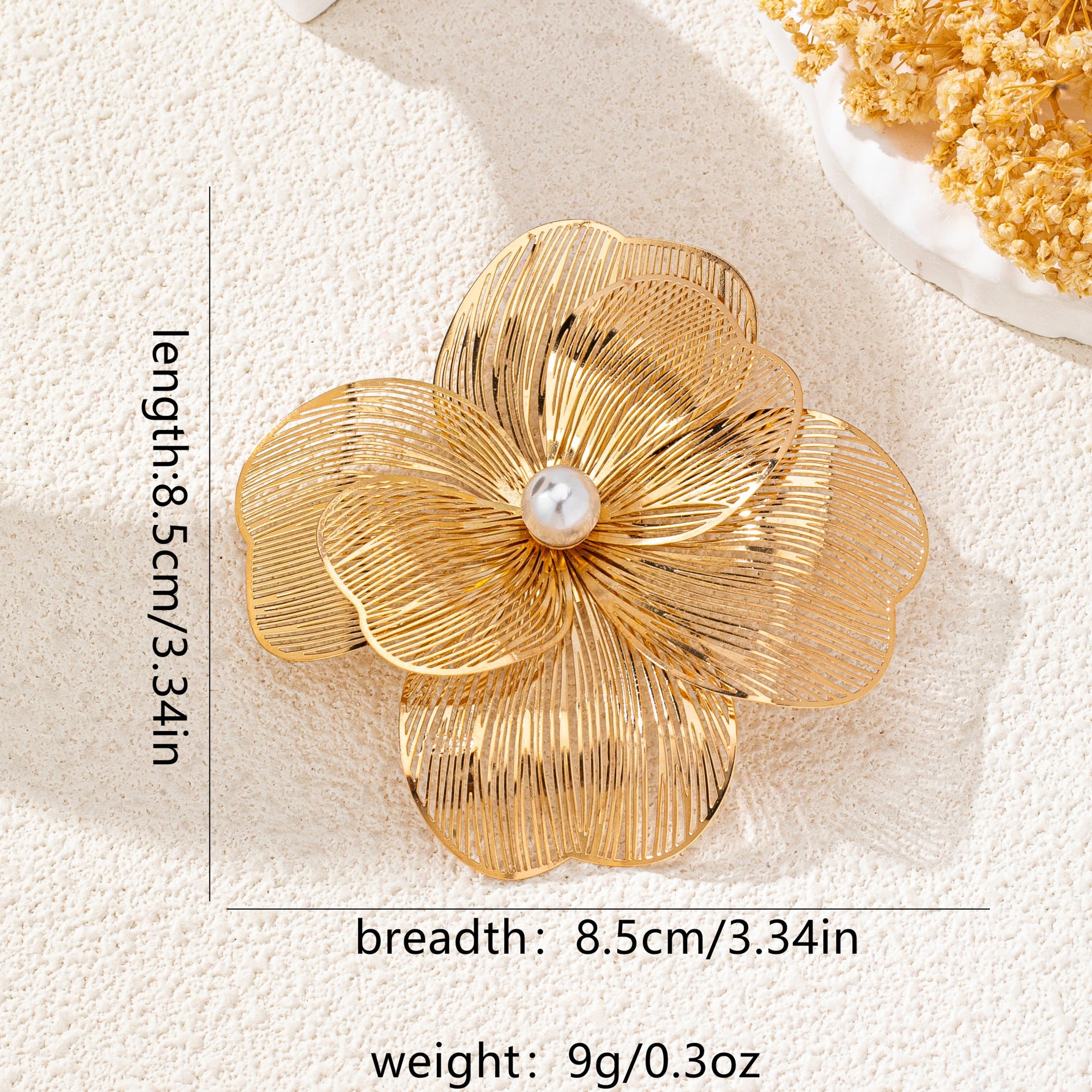 Wholesale Retro Elegant Gold Flower Brooch With Imitation Pearls For Women Banquet Festival Fashion Accessory
